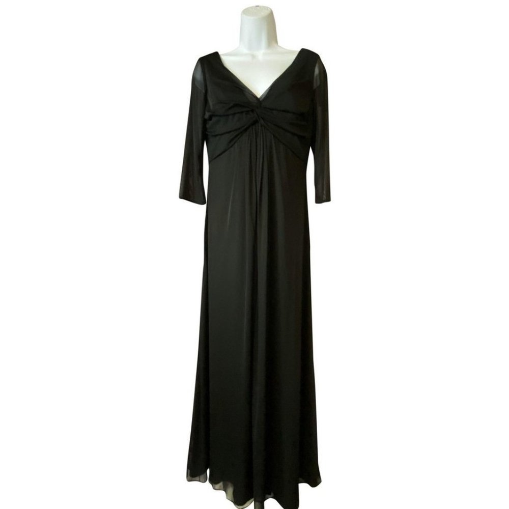 Alex Evenings Black Sheer Sleeves Night Out Dress